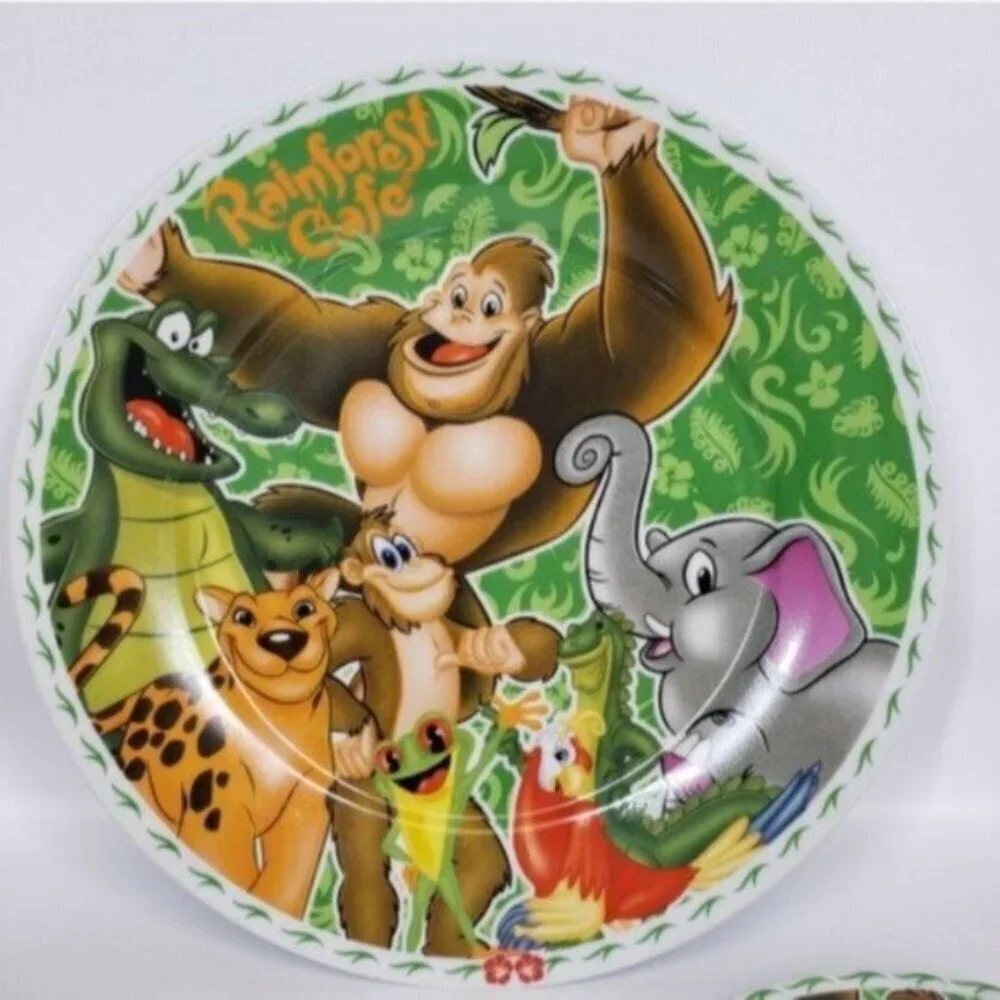 Vintage Rainforest Cafe 3 Piece Place Setting Bowl Salad Dinner Plate Br… - Picture 7 of 13